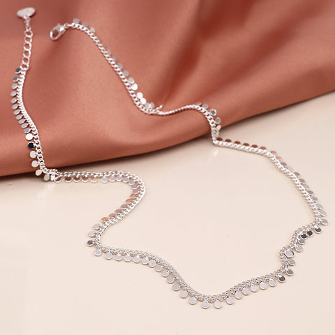 Pom Silver Plated Tiny Discs Necklace