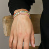 Pom Faux Gold Colourful Mix Crystal Five Bracelet Stack Pom Faux Gold Colourful Mix Crystal Five Bracelet Stack
