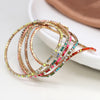 Pom Faux Gold Colourful Mix Crystal Five Bracelet Stack Pom Faux Gold Colourful Mix Crystal Five Bracelet Stack