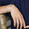 Pom Silver Plated Clear Crystal Five Bracelet Stack Pom Silver Plated Clear Crystal Five Bracelet Stack