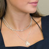 Pom Brushed Silver Plated Offset Square Pendant Necklace with Gold Centre Pom Brushed Silver Plated Offset Square Pendant Necklace with Gold Centre