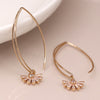 Pom Faux Gold Simple Deco Crystal Fan Necklace Pom Faux Gold Simple Deco Crystal Fan Necklace