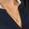 Pom Faux Gold Simple Deco Crystal Fan Necklace Pom Faux Gold Simple Deco Crystal Fan Necklace