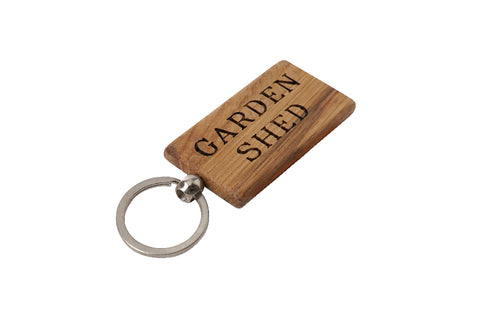 Bramble Farm 'Garden Shed' Rectangular Oak Keyring