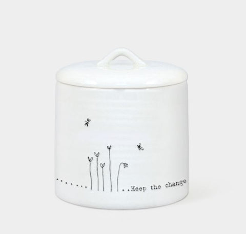East of India Wobbly Lidded Pot - 'Keep the Change'