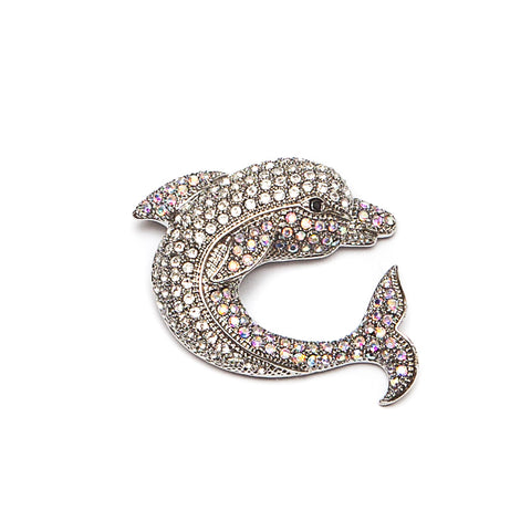 Sparkling Dolphin Brooch
