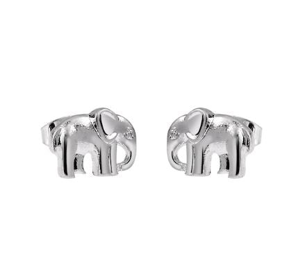 Elephant silver-finish Stud Earrings