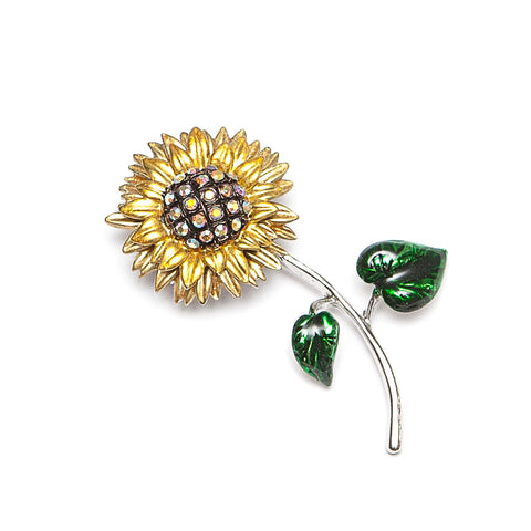 Sparkling Sunflower Brooch