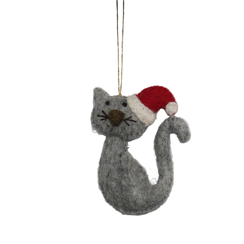 Gringo Felt Christmas Cat Hanging Decoration