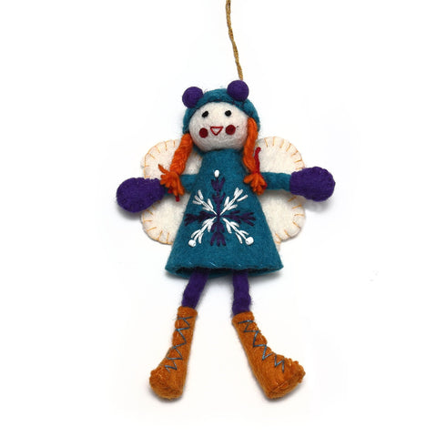 Gringo Teal Felt Fairy with Orange Boots