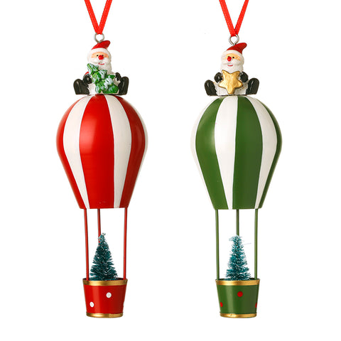 Heaven Sends Red and Green Ballooning Santa Hanging Decorations