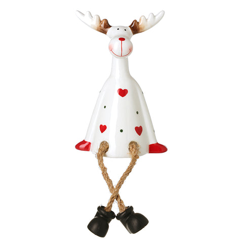 Heaven Sends White Deer with Hearts and Dangly Legs