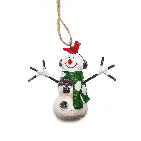 Heaven Sends Sparkly Snowman wit Bird Hanging Christmas Decoration