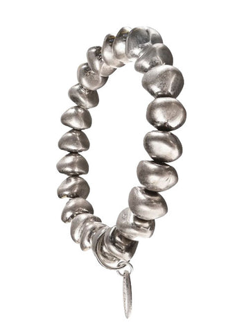 Hot Tomato Grande Prospect Beads Bracelet in Worn Pewter