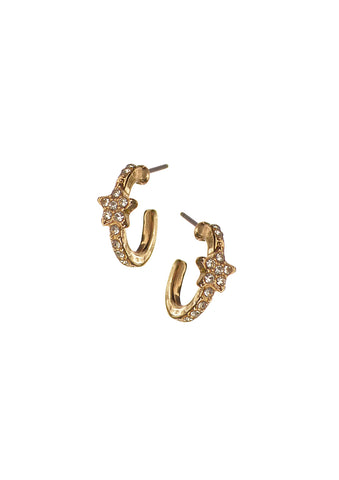 Hot Tomato Demi Hoop Earrings with Shooting Stars