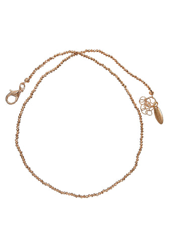 Hot Tomato Fine Mirror Bead Chain Golden Shimmer Necklace