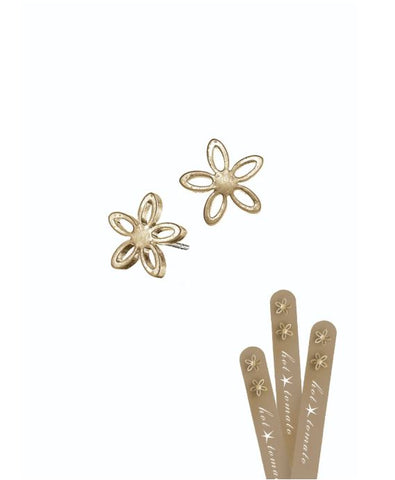 Hot Tomato Jasmin Star Stud Earrings Worn Gold