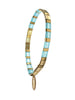 Hot Tomato Miyuki Tila Style Glass Beads Bracelet Gold and Turquoise Hot Tomato Miyuki Tila Style Glass Beads Bracelet Gold and Turquoise