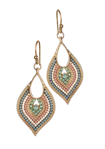 Hot Tomato Moroccan Inlayed Teardrop Earrings