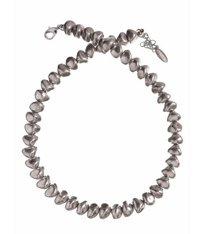 Hot Tomato Grande Prospect Beads Necklace in Worn Pewter