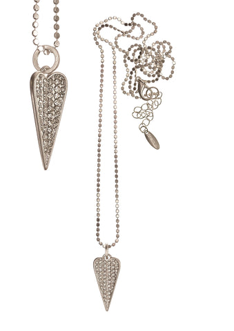 Hot Tomato Quiver Heart Crystal Pendant Necklace