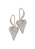 Hot Tomato Crystal Encrusted Heart Drop Earrings Silver Hot Tomato Crystal Encrusted Heart Drop Earrings Silver
