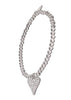 Hot Tomato Crystal Encrusted Heart on Bead Chain Bracelet Hot Tomato Crystal Encrusted Heart on Bead Chain Bracelet