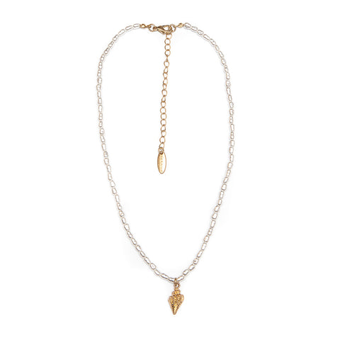 Hot Tomato 'Fab Diddy' Faux Pearl with Shell Charm Necklace