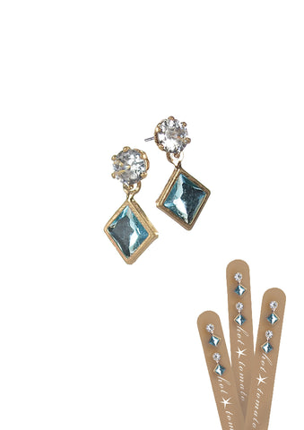 Hot Tomato Mini Harlequin Crystal Drop Earrings
