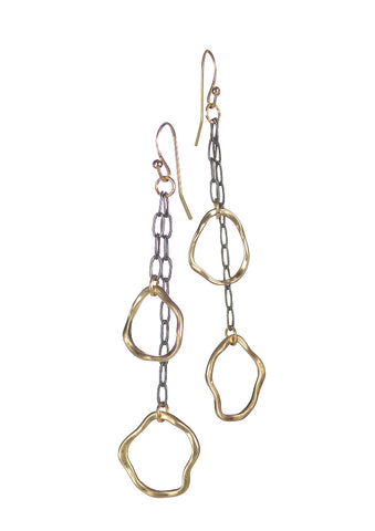 Hot Tomato Ring Chain Drop Earrings