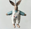 East of India Brown Felt Boy Rabbit in Cream Embroidered Dungarees East of India Brown Felt Boy Rabbit in Cream Embroidered Dungarees