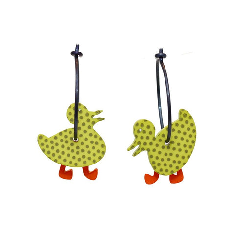 Lene Lundberg K-Form Chartreuse Duckling Earrings