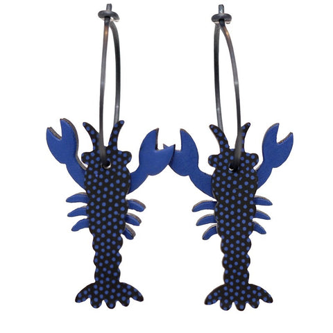 Lene Lundberg Blue Lobster Earrings