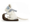 Jellycat Merry Mouse Sleighing Side View Jellycat Merry Mouse Sleighing Side View