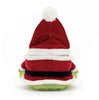 Jellycat Santa Ricky Rain Frog rear View Jellycat Santa Ricky Rain Frog rear View