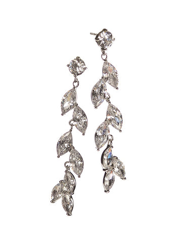 Hot Tomato Glam Drop Earrings - with CZ Crystal/Clear