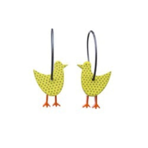 Lene Lundberg K-Form Lime/Yellow Chicken Earrings