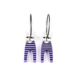 Lene Lundberg K-Form Lilac Spotted Cat Earrings