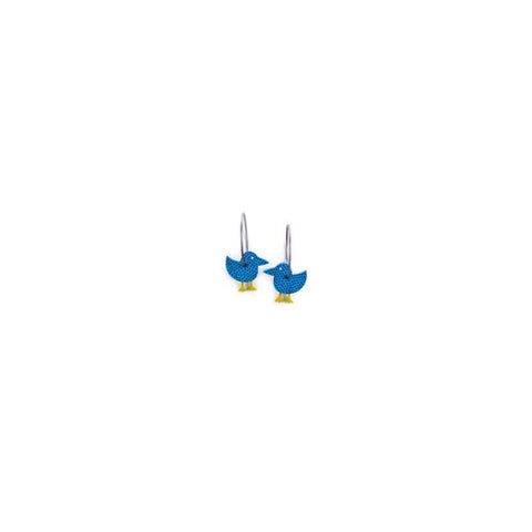 Lene Lundberg Bright Blue Bird Earrings