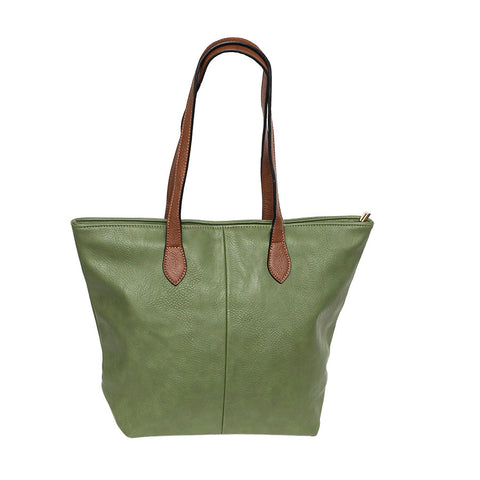 Long & Son Medium PU Shopper Bag in Green