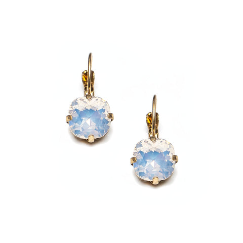 Lovett & Co Cushion Cut Cloudy White Crystal Earrings