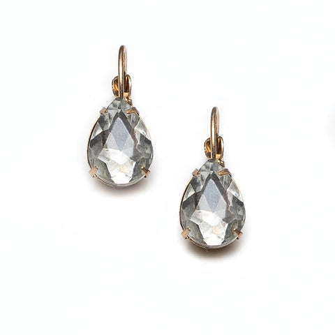 Lovett & Co Tear Drop Clear Crystal Earrings