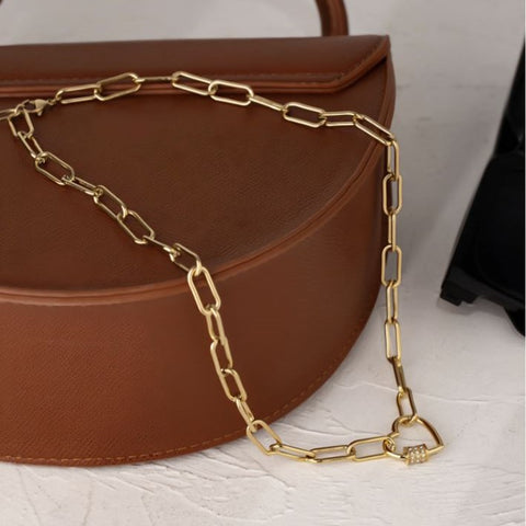 Misgraceful Frankie Carabiner Gold Heart Necklace Lifestyle