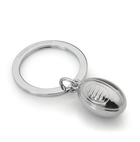 Metalmorphose Silver Rugby Ball Keyring