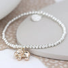Pom Silver Plated Bracelet with Rose Gold Elephant Pom Silver Plated Bracelet with Rose Gold Elephant