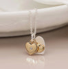 Peace of Mind PoM Silver and Gold Plated Double Heart Necklace Peace of Mind PoM Silver and Gold Plated Double Heart Necklace
