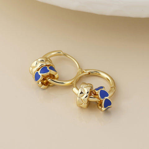 PoM Faux Gold Heart Ring on Creole Hoop Earrings