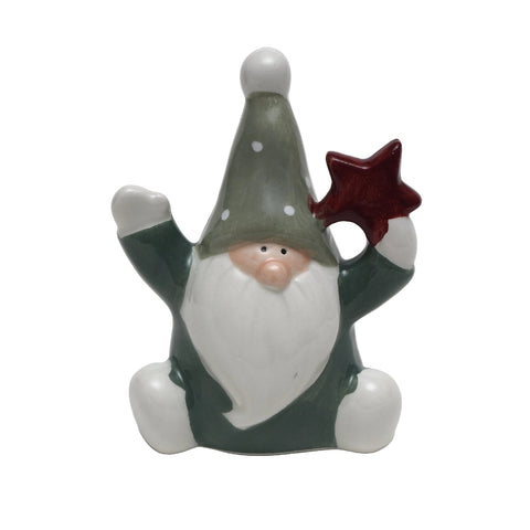 Fat Ceramic Green Santa