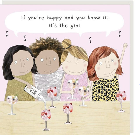 Happy Gin Birthday Greeting Card from Rosie Made a Thing