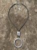 Hot Tomato Molten Ring Pendant Necklace in Worn Silver and Grey Hot Tomato Molten Ring Pendant Necklace in Worn Silver and Grey